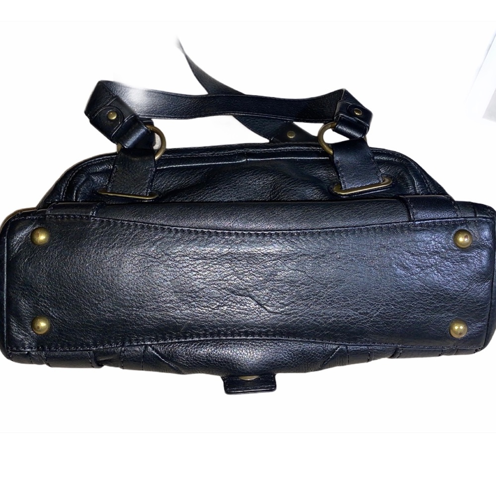 MICHAEL KORS Black Pebble Leather Satchel Purse - Picture 12 of 15